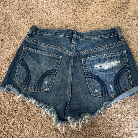Hollister Blue Distressed Jean Shorts - Picture 2 of 3